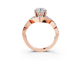 Rose gold Round Solitaire Twist Band Pavé Diamond Engagement Ring_38