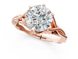 Rose gold Round Solitaire Twist Band Six-Prong Setting 1