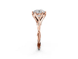 Rose gold Round Solitaire Twist Band Six-Prong Setting 2