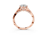 Rose gold Round Solitaire Twist Band Six-Prong Setting 3