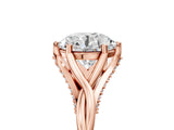 Rose gold Round Solitaire Twist Band Six-Prong Setting 5