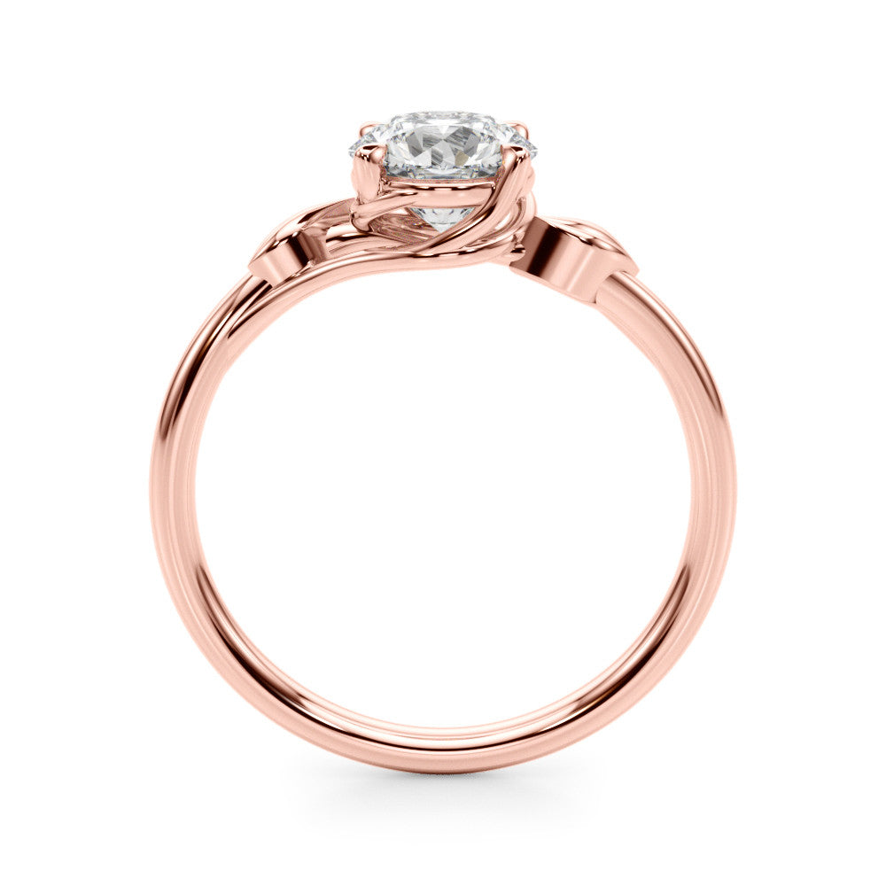 Rose gold Round Solitaire Twist Band with Four-Prong Setting 2