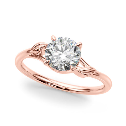 Rose gold Round Solitaire Twist Band with Four-Prong Setting