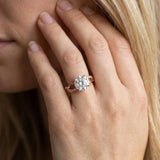 Rose gold Round Solitaire Twist Band with Pavé Accents and Four-Prong Setting_14