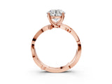 Rose gold Round Solitaire Twist Band with Pavé Accents and Four-Prong Setting_27