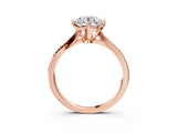 Rose gold Round Solitaire Twist Band with Pavé Diamonds and Four-Prong Setting_82