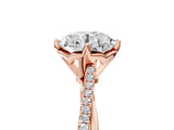 Rose gold Round Solitaire Twist Band with Pavé Diamonds and Four-Prong Setting_84