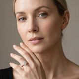 Rose gold Round Solitaire Twist Band with Pavé Diamonds and Four-Prong Setting_92