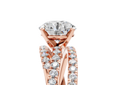 Rose gold Round Solitaire Twist Band with Pavé Setting and Four-Prong Setting_118