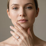 Rose gold Round Solitaire Twist Pave Diamond Engagement Ring with Prong Setting_16