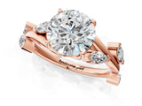 Rose gold Round Solitaire Twisted Band Marquise Accent Prong Setting Ring_16