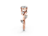 Rose gold Round Solitaire Twisted Band Marquise Accent Prong Setting Ring_17