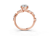 Rose gold Round Solitaire Twisted Band Marquise Accent Prong Setting Ring_18