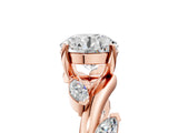 Rose gold Round Solitaire Twisted Band Marquise Accent Prong Setting Ring_20