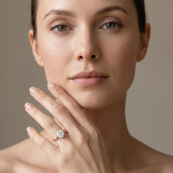 Rose gold Round Solitaire Twisted Band Prong Set Engagement Ring