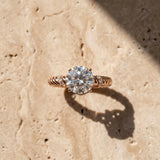 Rose gold Round Solitaire Twisted Band Prong Set Engagement Ring_16