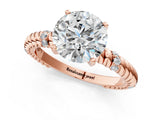 Rose gold Round Solitaire Twisted Band Prong Set Engagement Ring_71