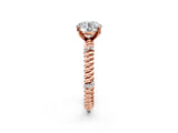 Rose gold Round Solitaire Twisted Band Prong Set Engagement Ring_72