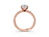 Rose gold Round Solitaire Twisted Band Prong Set Engagement Ring_73