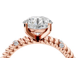 Rose gold Round Solitaire Twisted Band Prong Set Engagement Ring_74