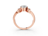 Rose gold Round Solitaire Twisted Band Scroll Prong Ring_6