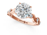 Rose gold Round Solitaire Twisted Band with Prong Setting 1