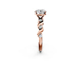 Rose gold Round Solitaire Twisted Band with Prong Setting 2