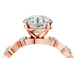 Rose gold Round Solitaire Twisted Band with Prong Setting 4