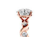 Rose gold Round Solitaire Twisted Band with Prong Setting 5