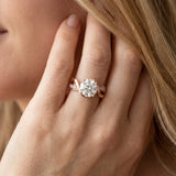 Rose gold Round Solitaire Twisted Band with Prong Setting_14