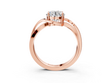 Rose gold Round Solitaire Twisted Band with Prong Setting_16