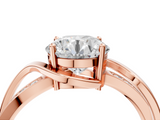 Rose gold Round Solitaire Twisted Band with Prong Setting_17