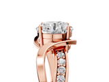 Rose gold Round Solitaire Twisted Band with Prong Setting_18