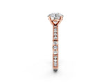 Rose gold Round Solitaire with Pavé Band and Four-Prong Setting_313