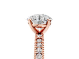 Rose gold Round Solitaire with Pavé Band and Four-Prong Setting_316