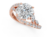 Rose gold Round Solitaire with Pavé Twist Band and Four-Prong Setting_89