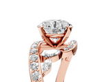 Rose gold Round Solitaire with Pavé Twist Band and Four-Prong Setting_93