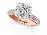 Rose gold Round Solitaire with Pave Band and Four-Prong Setting_10
