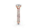 Rose gold Round Solitaire with Pave Band and Four-Prong Setting_11