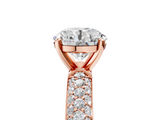Rose gold Round Solitaire with Pave Band and Four-Prong Setting_14