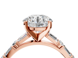 Rose gold Round Solitaire with Side Baguettes and Channel Set Band_105