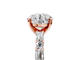 Rose gold Round Solitaire with Side Baguettes and Channel Set Band_106