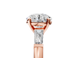 Rose gold Round Solitaire with Tapered Baguette Side Stones on a Classic Band with Four-Prong Setting_132