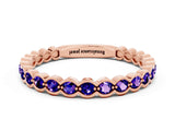 Rose gold Round Tanzanite Bezel Set Eternity Band_6