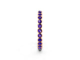 Rose gold Round Tanzanite Bezel Set Eternity Band_8