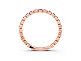 Rose gold Round Tanzanite Bezel Set Eternity Band_9