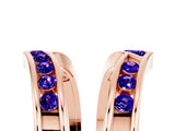 Rose gold Round Tanzanite Channel-Set Chevron Band_11