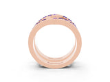 Rose gold Round Tanzanite Channel-Set Chevron Band_9