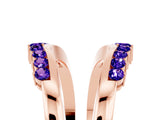 Rose gold Round Tanzanite Chevron Contour Band with Prong Setting_11