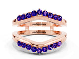 Rose gold Round Tanzanite Chevron Contour Band with Prong Setting_6